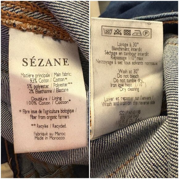 Sezane Perfect Slim jeans in blue denim size 27 skinny jeans ankle 4 26 - Picture 13 of 13